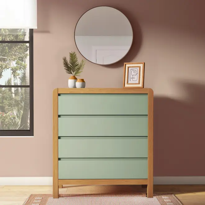 CÔMODA 4 GAVETAS 90 CM X 45 CM KANT - SÁLVIA/AMÊNDOA - Foto 10