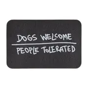 CAPACHO 40 CM X 60 CM O FANTÁSTICO MUNDO DO JIMMY DOGS WELCOME - PRETO/BRANCO - Foto 1