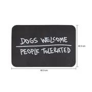 CAPACHO 40 CM X 60 CM O FANTÁSTICO MUNDO DO JIMMY DOGS WELCOME - PRETO/BRANCO - Foto 5