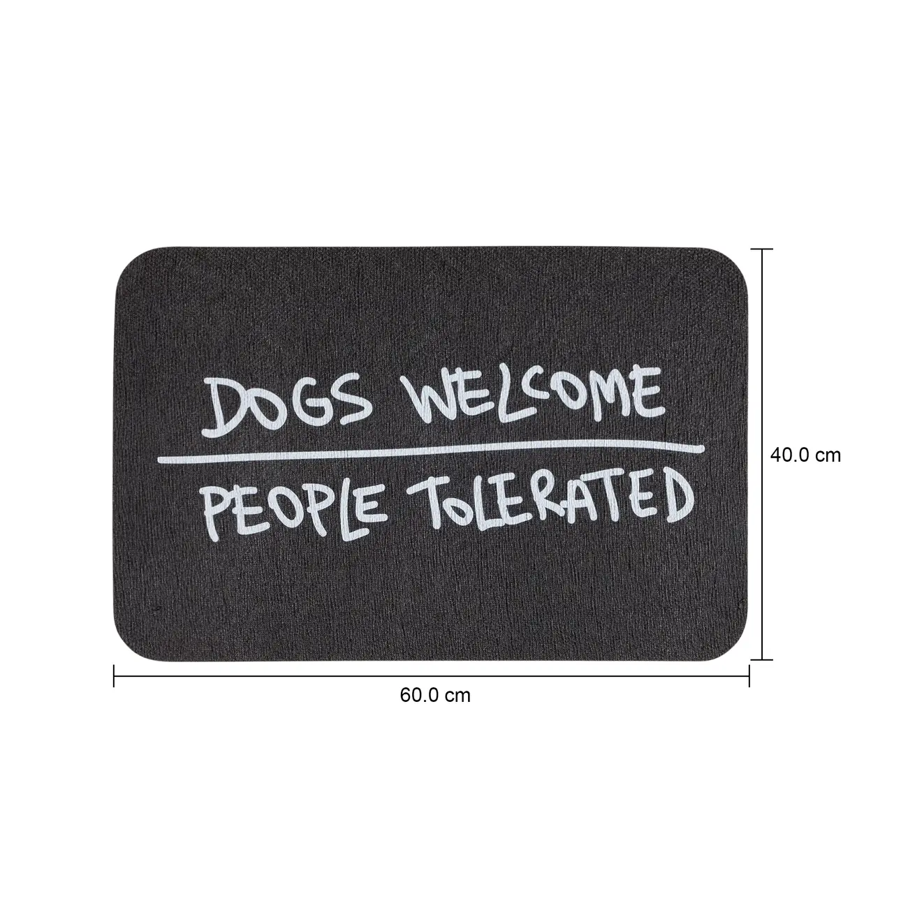 CAPACHO 40 CM X 60 CM O FANTÁSTICO MUNDO DO JIMMY DOGS WELCOME - PRETO/BRANCO - Foto 5