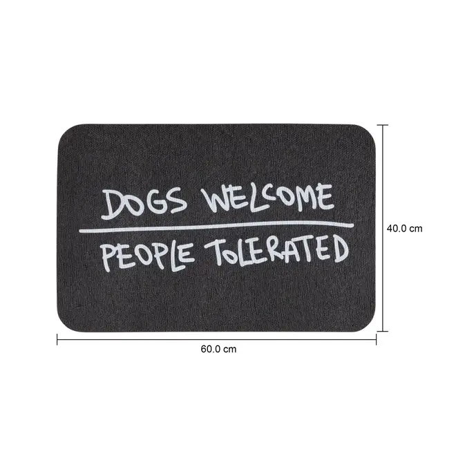 CAPACHO 40 CM X 60 CM O FANTÁSTICO MUNDO DO JIMMY DOGS WELCOME - PRETO/BRANCO - Foto 5