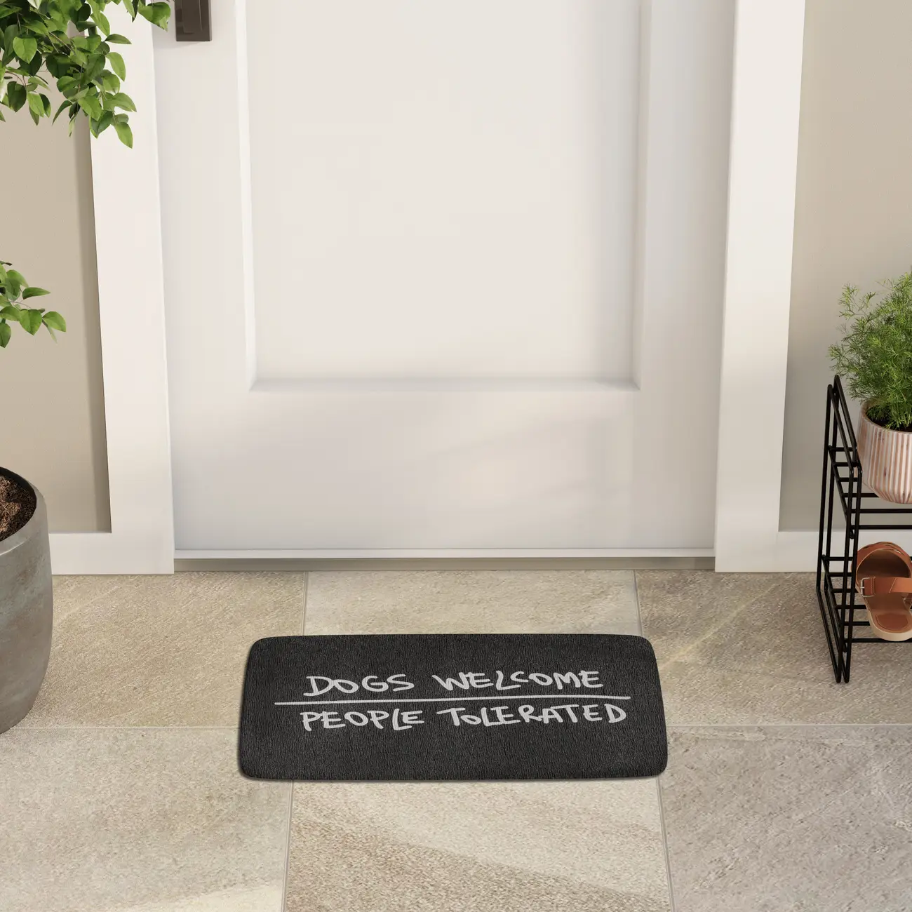 CAPACHO 40 CM X 60 CM O FANTÁSTICO MUNDO DO JIMMY DOGS WELCOME - PRETO/BRANCO - Foto 6
