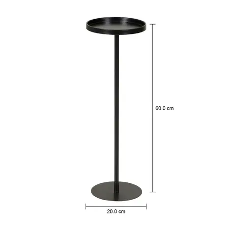 Imagem com medidas do produto MESA LATERAL ALTA REDONDA 20 CM MULE