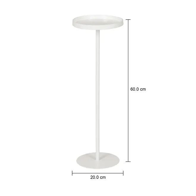MESA LATERAL ALTA REDONDA 20 CM MULE - BRANCO - Foto 4