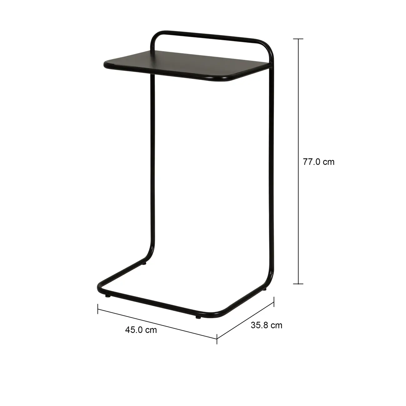 MESA LATERAL 45 CM X 35 CM LAP - PRETO - Foto 7