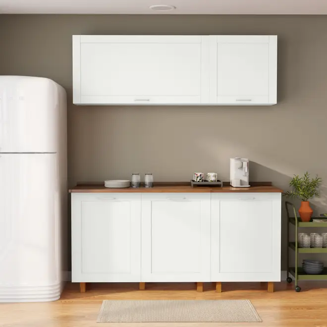 TAMPO DE ARMÁRIO DE COZINHA COM FRONTÃO 60 CM LOGBOX - CASTANHO - Foto 9