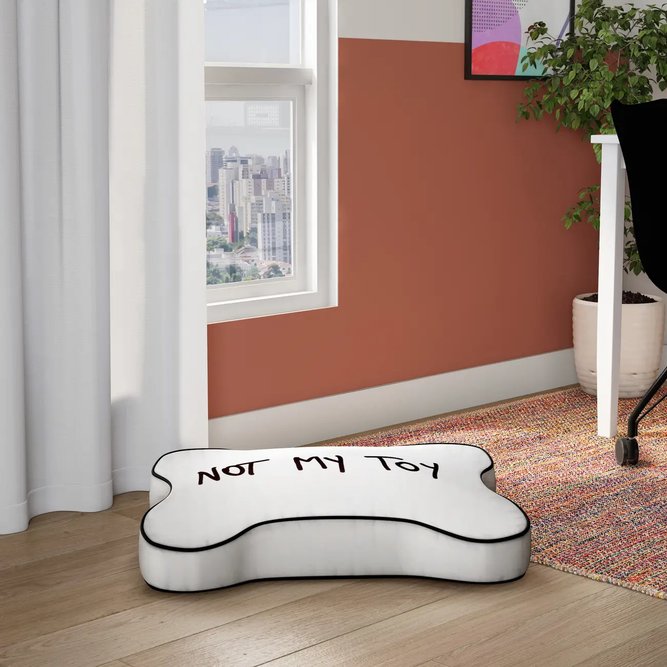 ALMOFADÃO PARA PET 70 CM X 45 CM O FANTÁSTICO MUNDO DO JIMMY - BRANCO/PRETO - Foto 10