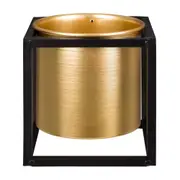 CACHEPÔ 15 CM GOLDEN SQUARE - PRETO/OURO - Foto 1
