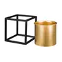 CACHEPÔ 15 CM GOLDEN SQUARE - PRETO/OURO - Foto 3