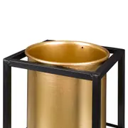 CACHEPÔ 15 CM GOLDEN SQUARE - PRETO/OURO - Foto 4