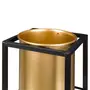 CACHEPÔ 15 CM GOLDEN SQUARE - PRETO/OURO - Foto 4