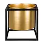 CACHEPÔ 20 CM GOLDEN SQUARE - PRETO/OURO - Foto 1
