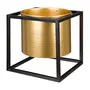 CACHEPÔ 20 CM GOLDEN SQUARE - PRETO/OURO - Foto 2