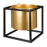CACHEPÔ 20 CM GOLDEN SQUARE - PRETO/OURO - Foto 2