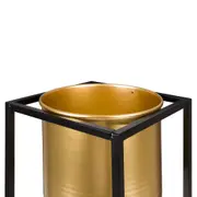 CACHEPÔ 20 CM GOLDEN SQUARE - PRETO/OURO - Foto 3
