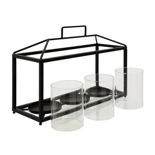 SUPORTE VELA TRIPLO LUMINNA - PRETO/INCOLOR - Foto 6