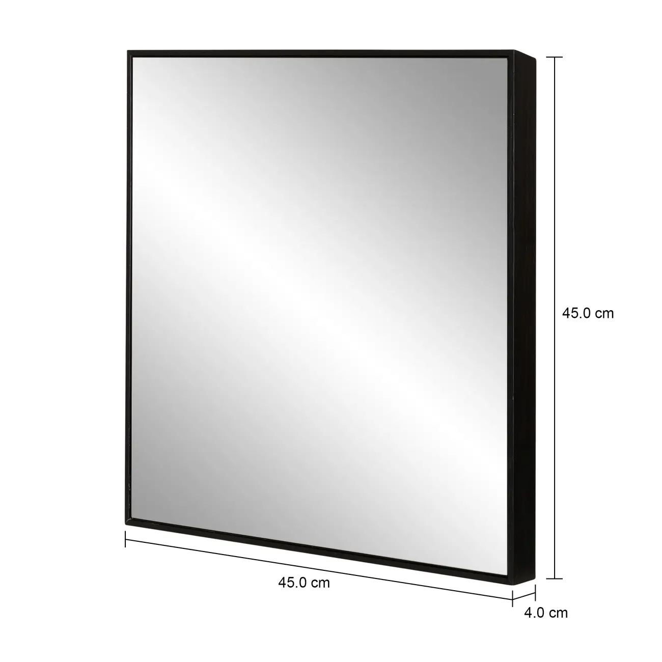 ESPELHO 45 CM X 45 CM QUADRILÁTERO - PRETO - Foto 5