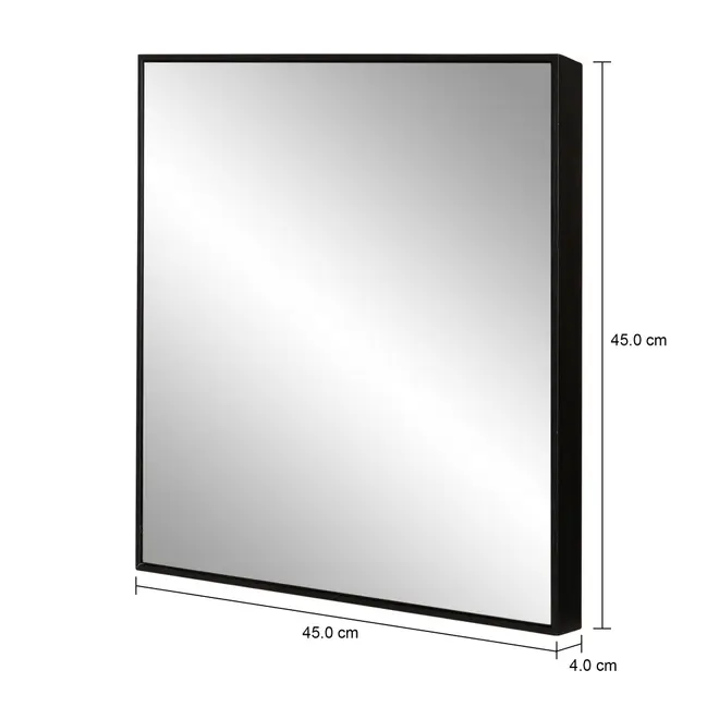 ESPELHO 45 CM X 45 CM QUADRILÁTERO - PRETO - Foto 5