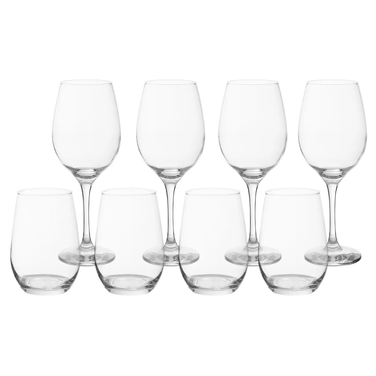 JOGO TAÇAS VINHO 385 ML COPO LONG DRINK 460 ML 8 PEÇAS LAUREN - INCOLOR - Foto 1