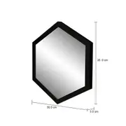 ESPELHO 33 CM X 38 CM HEXAGON - PRETO - Foto 5