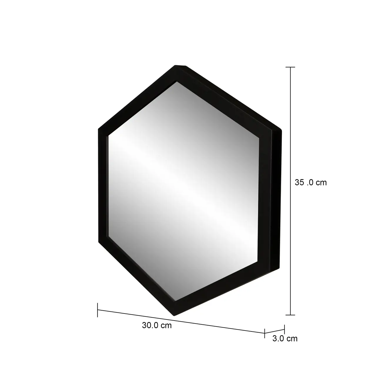 ESPELHO 33 CM X 38 CM HEXAGON - PRETO - Foto 5