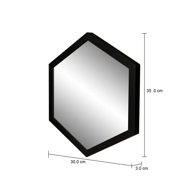 ESPELHO 33 CM X 38 CM HEXAGON - PRETO - Foto 5