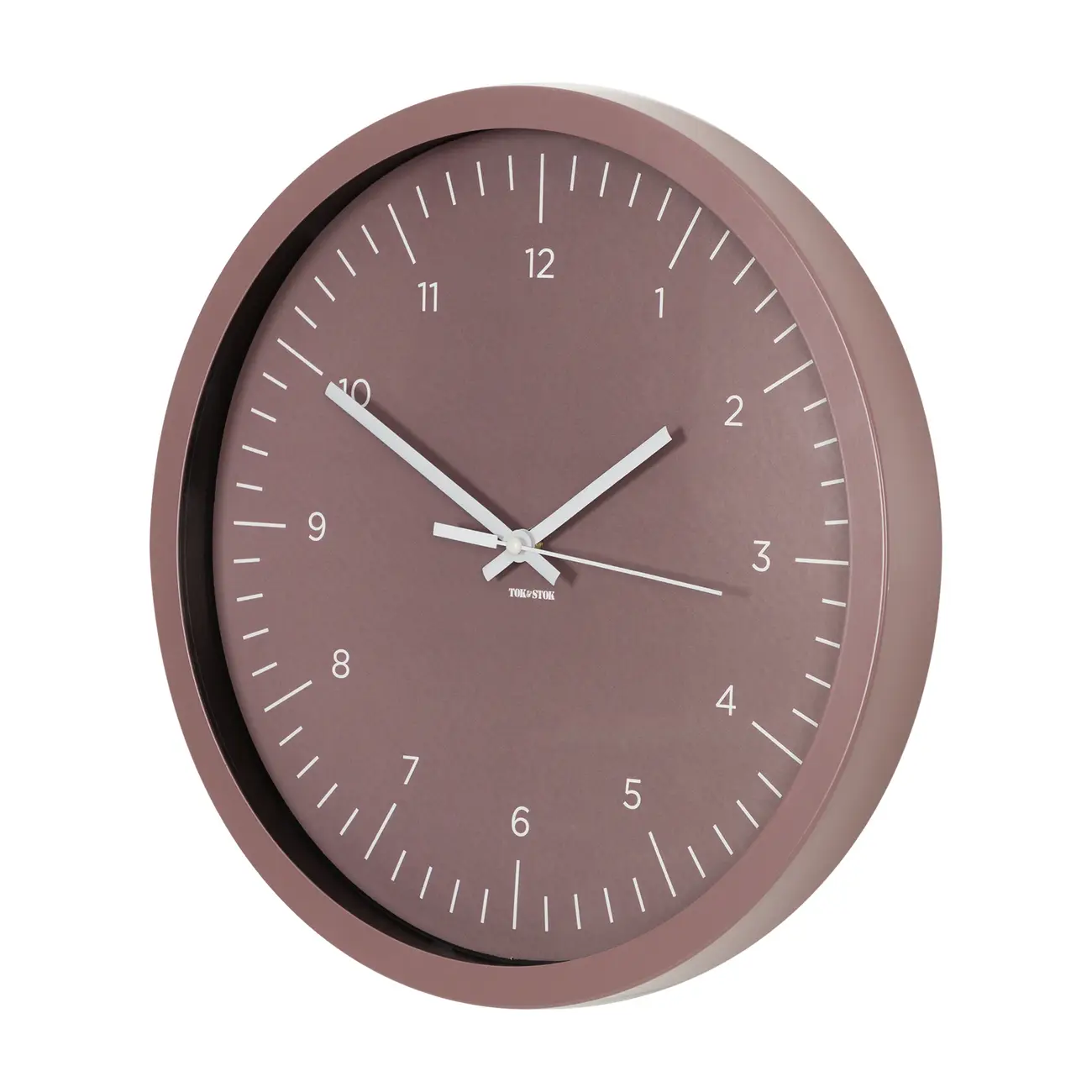 RELÓGIO DE PAREDE 36 CM EPHEMERAL - RUBY MOCHA/BRANCO - Foto 2