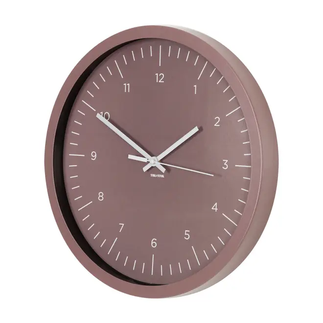 RELÓGIO DE PAREDE 36 CM EPHEMERAL - RUBY MOCHA/BRANCO - Foto 2
