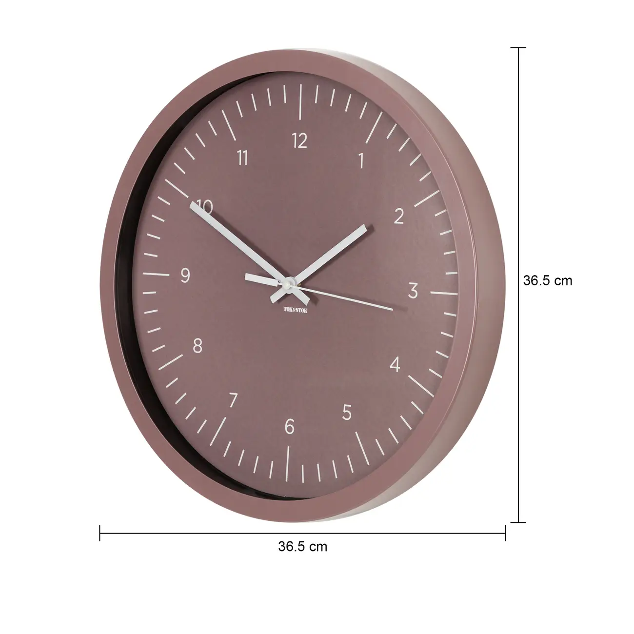 RELÓGIO DE PAREDE 36 CM EPHEMERAL - RUBY MOCHA/BRANCO - Foto 4