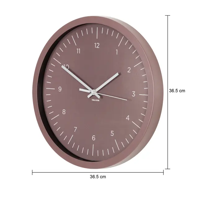 RELÓGIO DE PAREDE 36 CM EPHEMERAL - RUBY MOCHA/BRANCO - Foto 4