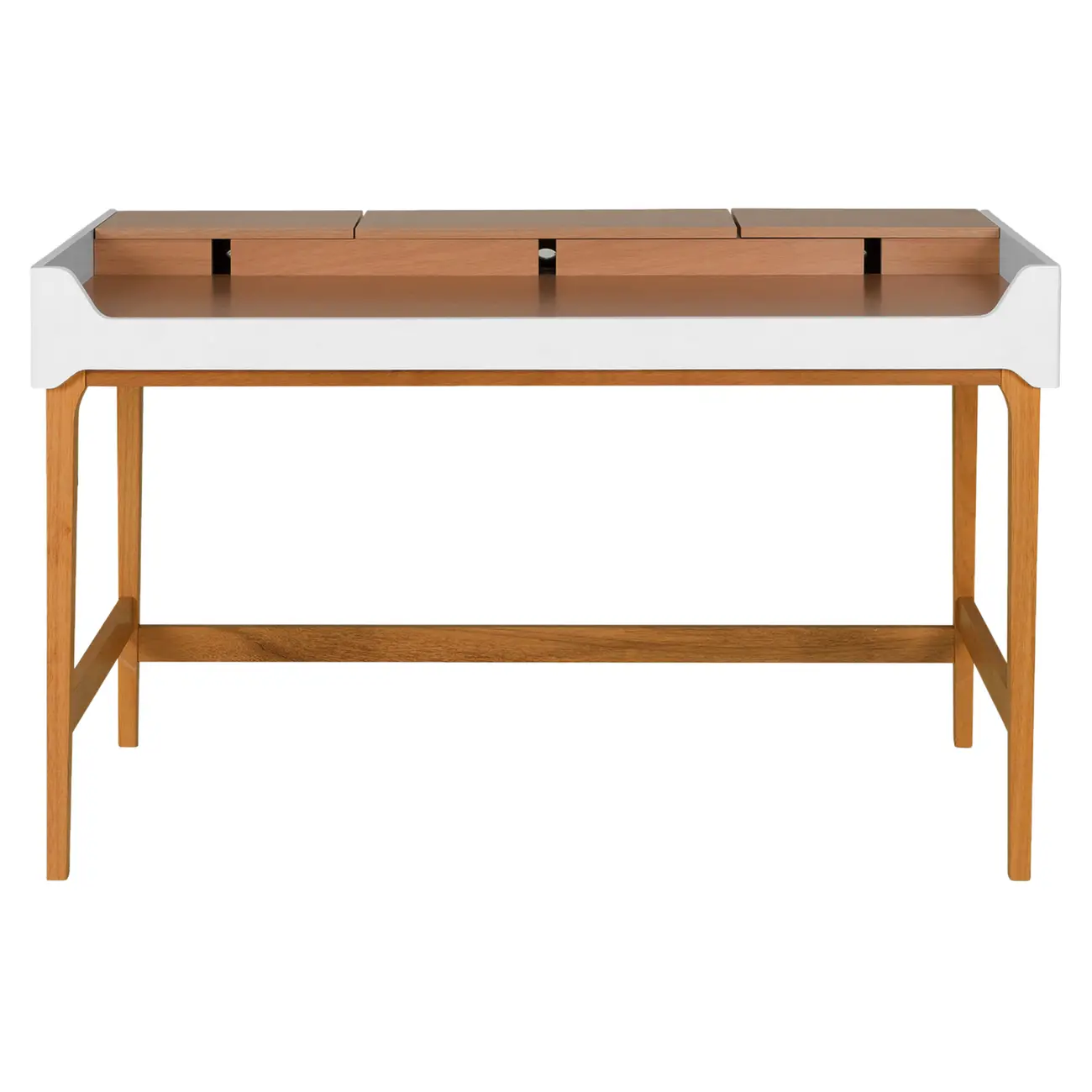ESCRIVANINHA 1,30 M X 65 CM PILARES - TAUARI/BRANCO - Foto 1