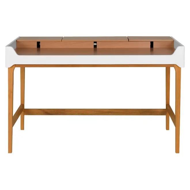 ESCRIVANINHA 1,30 M X 65 CM PILARES - TAUARI/BRANCO - Foto 1