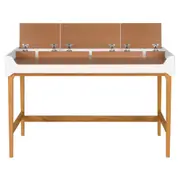 ESCRIVANINHA 1,30 M X 65 CM PILARES - TAUARI/BRANCO - Foto 4