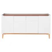 BUFFET 4 PORTAS/2 GAVETAS 1,60 M X 47 CM PILARES - BRANCO/TAUARI - Foto 1