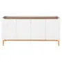 BUFFET 4 PORTAS/2 GAVETAS 1,60 M X 47 CM PILARES - BRANCO/TAUARI - Foto 1
