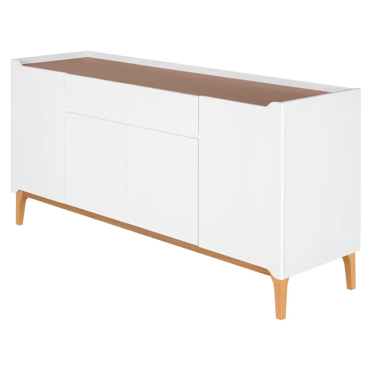 BUFFET 4 PORTAS/2 GAVETAS 1,60 M X 47 CM PILARES - BRANCO/TAUARI - Foto 2