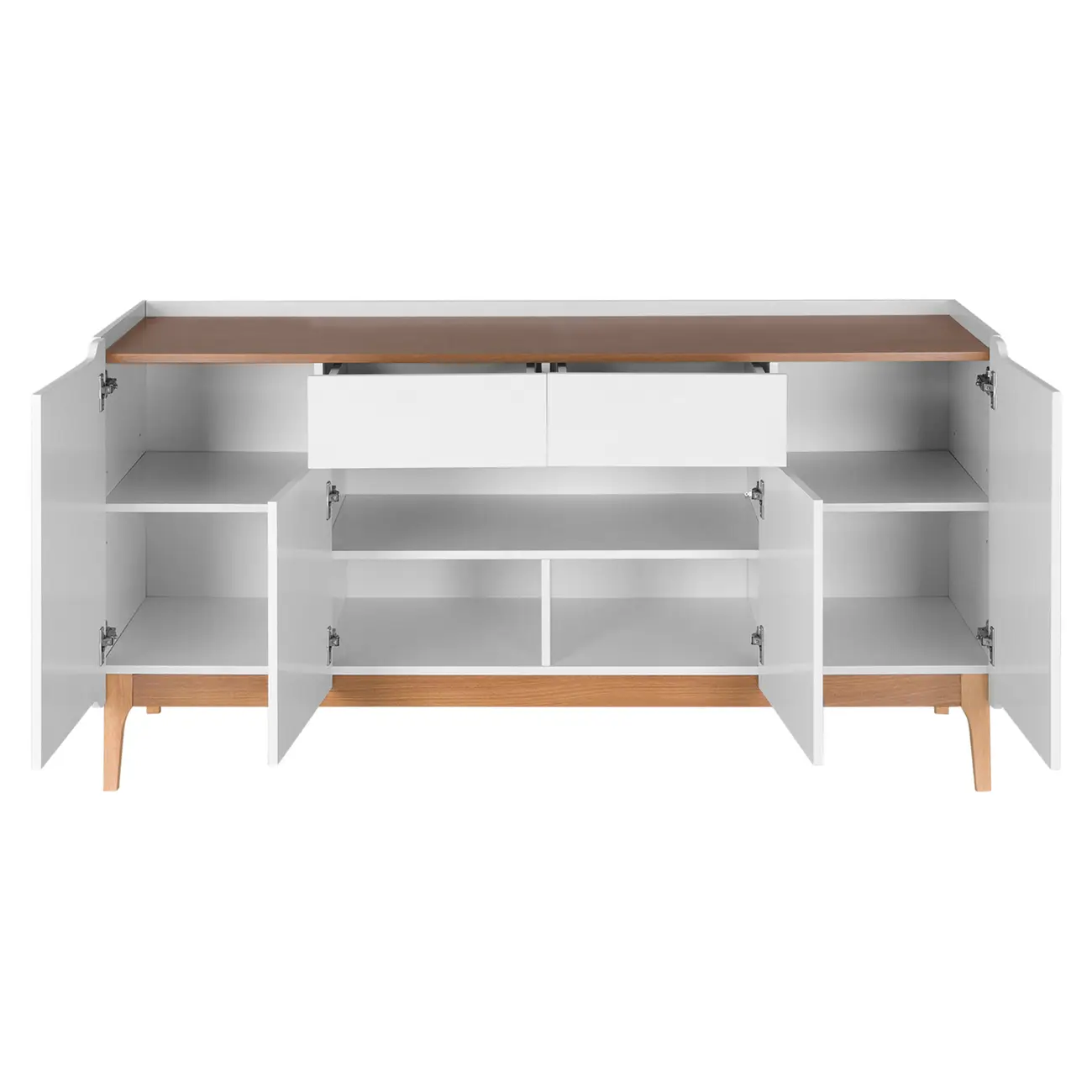 BUFFET 4 PORTAS/2 GAVETAS 1,60 M X 47 CM PILARES - BRANCO/TAUARI - Foto 4