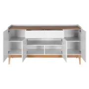 BUFFET 4 PORTAS/2 GAVETAS 1,60 M X 47 CM PILARES - BRANCO/TAUARI - Foto 4