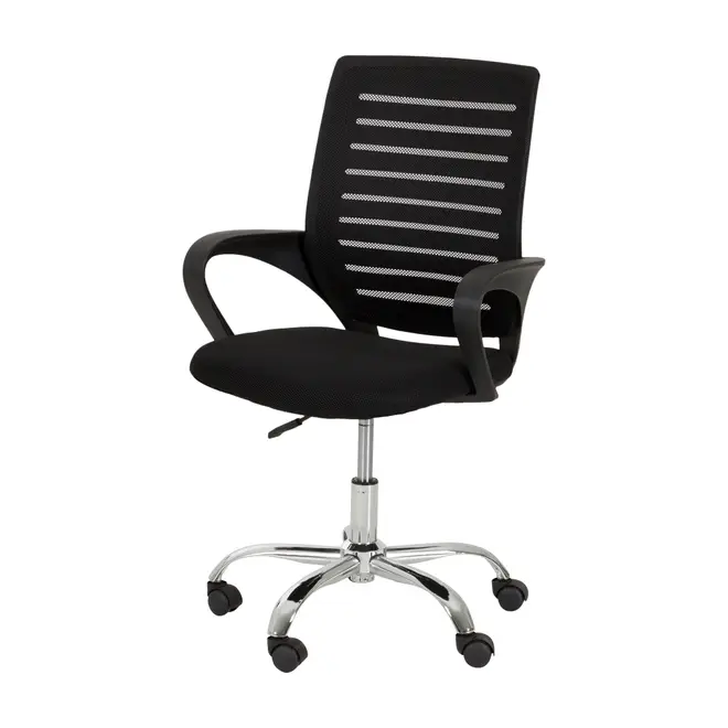 FREST CADEIRA HOME OFFICE - CROMADO/PRETO - Foto 1