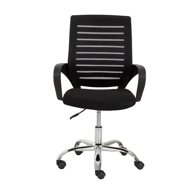 FREST CADEIRA HOME OFFICE - CROMADO/PRETO - Foto 2
