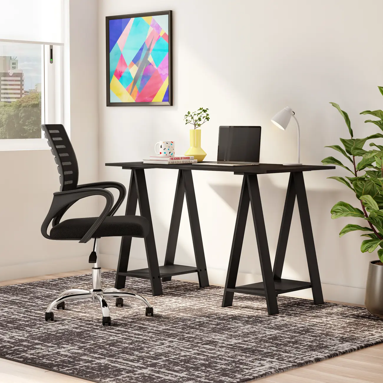 FREST CADEIRA HOME OFFICE - CROMADO/PRETO - Foto 10