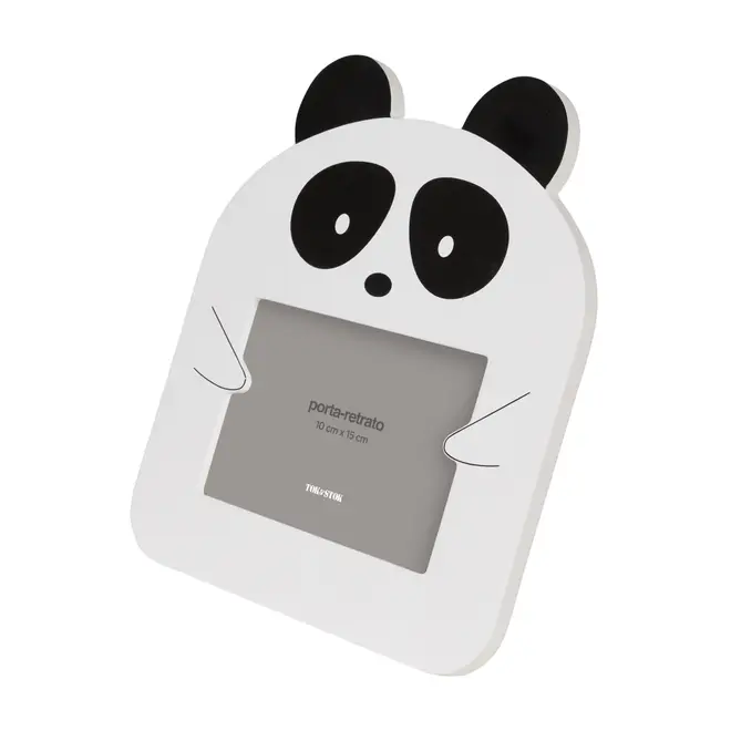 PORTA-RETRATO 10 CM X 15 CM ANIMALS PANDA - BRANCO/PRETO - Foto 2