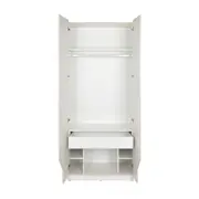 KOMPA GUARDA-ROUPA 2 PORTAS - BRANCO/NATURAL WASHED - Foto 2