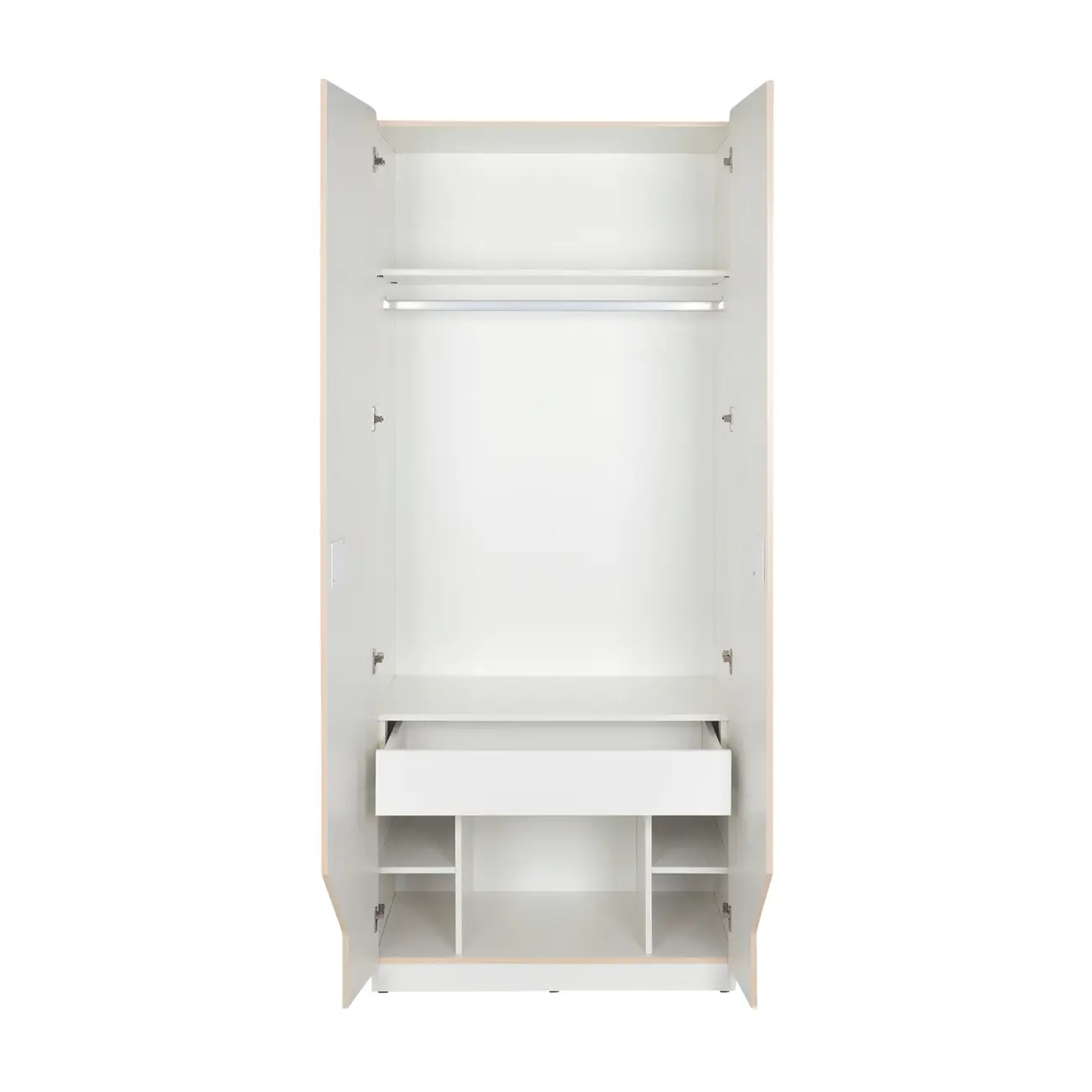 KOMPA GUARDA-ROUPA 2 PORTAS - BRANCO/NATURAL WASHED - Foto 2