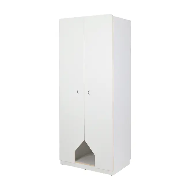 KOMPA GUARDA-ROUPA 2 PORTAS - BRANCO/NATURAL WASHED - Foto 3