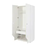 KOMPA GUARDA-ROUPA 2 PORTAS - BRANCO/NATURAL WASHED - Foto 4