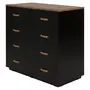 CÔMODA 4 GAVETAS 90 CM X 43 CM PELICANO - PRETO/NOZES - Foto 2