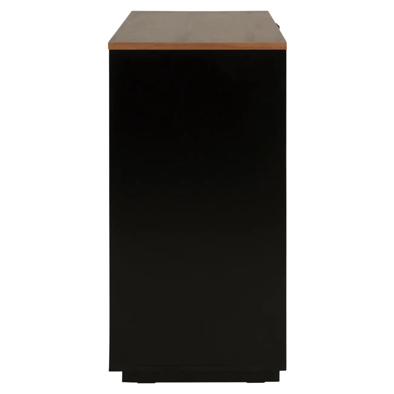 CÔMODA 4 GAVETAS 90 CM X 43 CM PELICANO - PRETO/NOZES - Foto 4