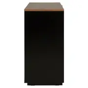 CÔMODA 4 GAVETAS 90 CM X 43 CM PELICANO - PRETO/NOZES - Foto 4