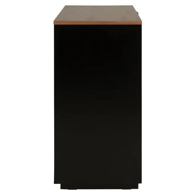 CÔMODA 4 GAVETAS 90 CM X 43 CM PELICANO - PRETO/NOZES - Foto 4